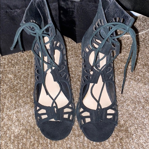 ShoeMint Lace Up Heels - Picture 1 of 8